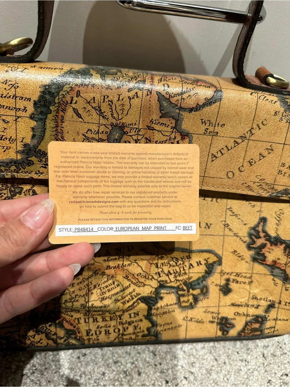 Patricia Nash old Italy’s Map print satchel